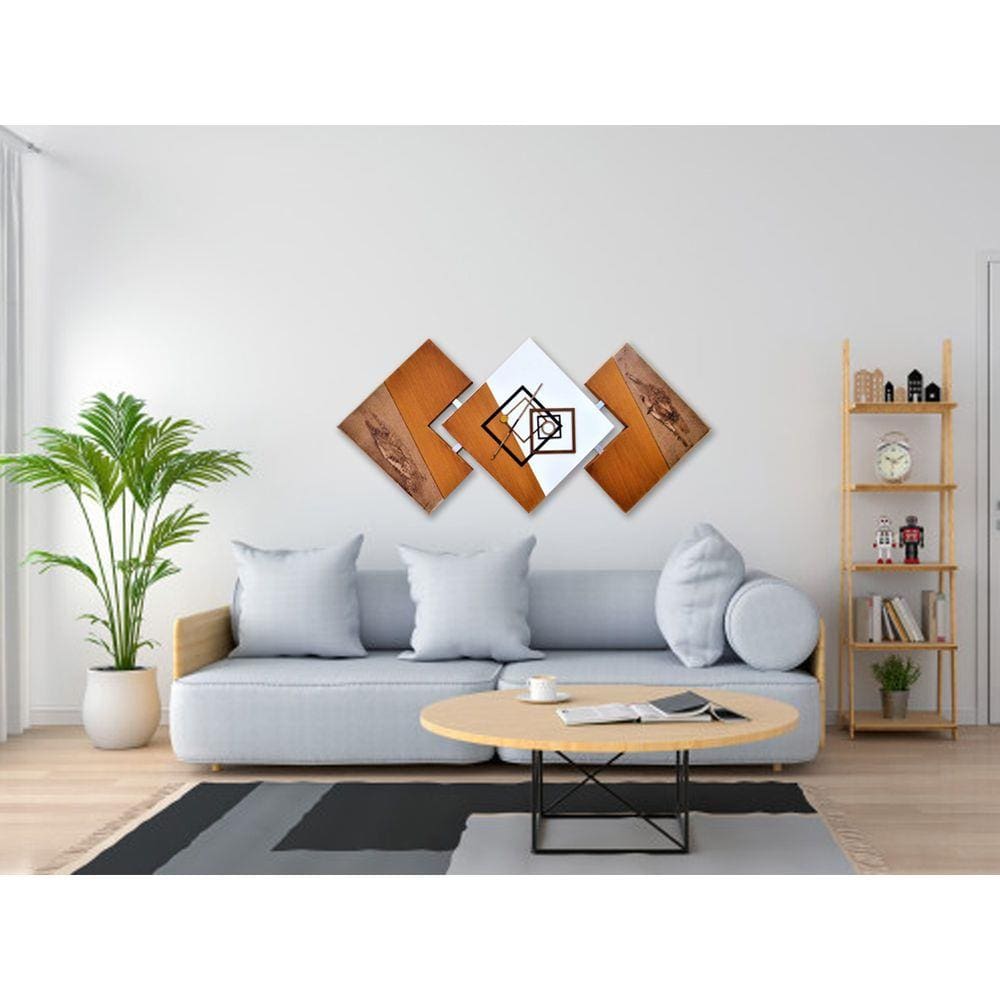 Quadro de Sala Decorativo Moderno Mostarda Artesanal 60x120