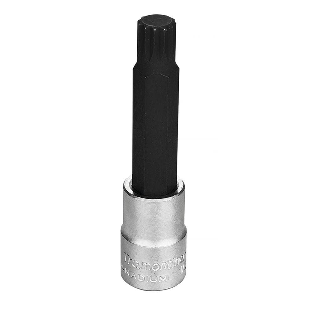 Soquete Longo em Aço Cromo Vanádio Ponta Multidentada 14 mm - Encaixe 1/2” Tramontina