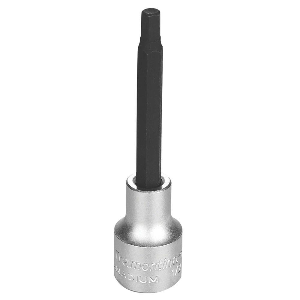 Soquete Longo em Aço Cromo Vanádio Ponta Hexagonal 6 mm - Encaixe 1/2” Tramontina Pro Tramontina
