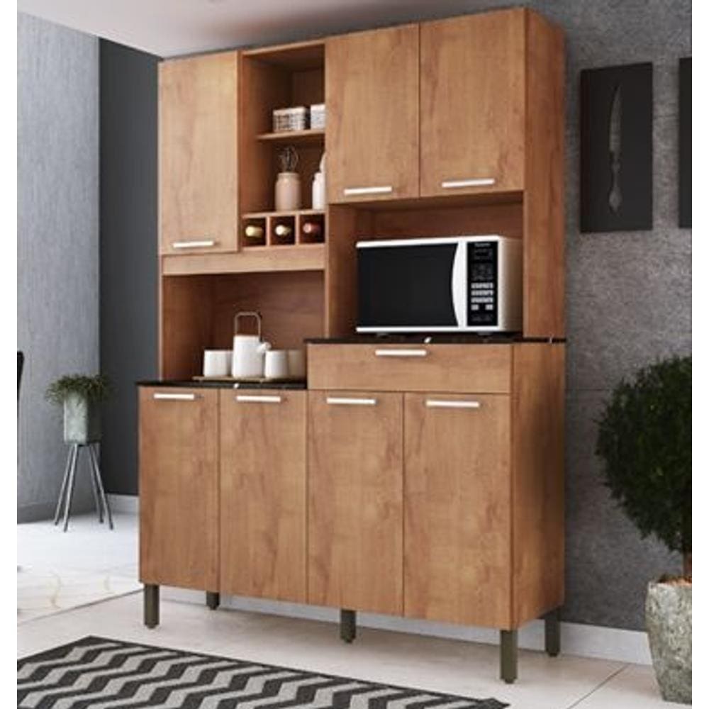 Cozinha Compacta Verdot 7 Portas 1 Gav Castanho