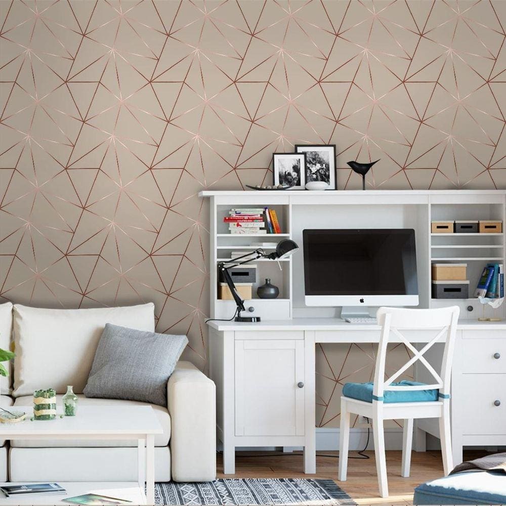 Papel De Parede Quarto Casal Sala Fendi Fio Rose Lavável 3M