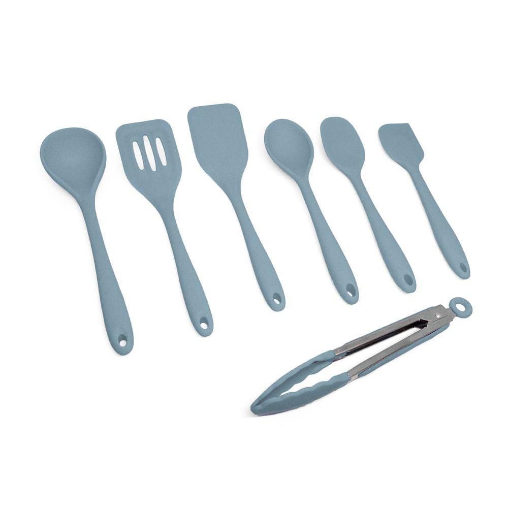 Kit de Utensílios de Silicone com 7 peças Azul - OIKOS