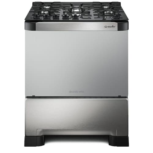 imagem-Fogão Mueller 5 bocas Decorato Vetro Inox - Bivolt