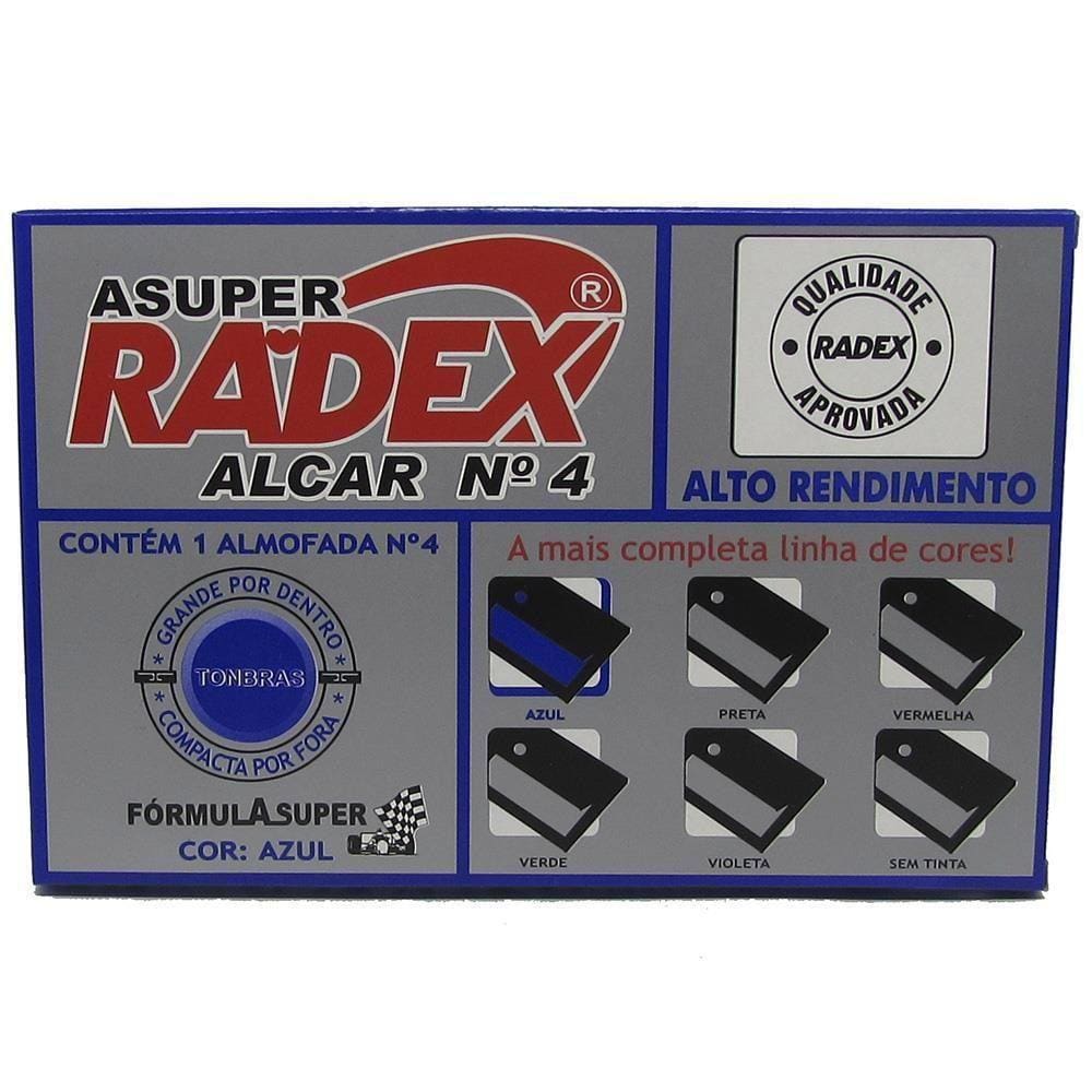 Almofada Carimbo Radex Azul Nr 04