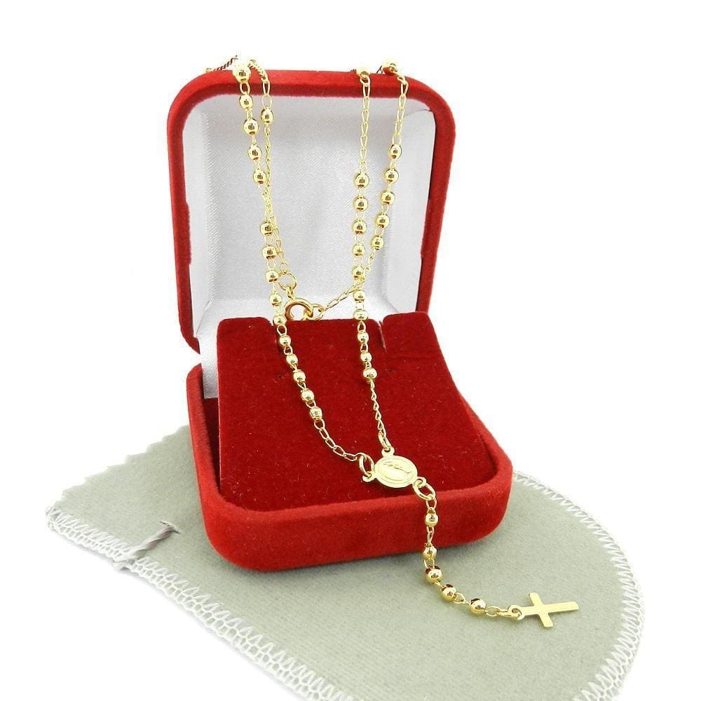 Terço Feminino 50Cm 2.5Mm Folheado Ouro Gg158A