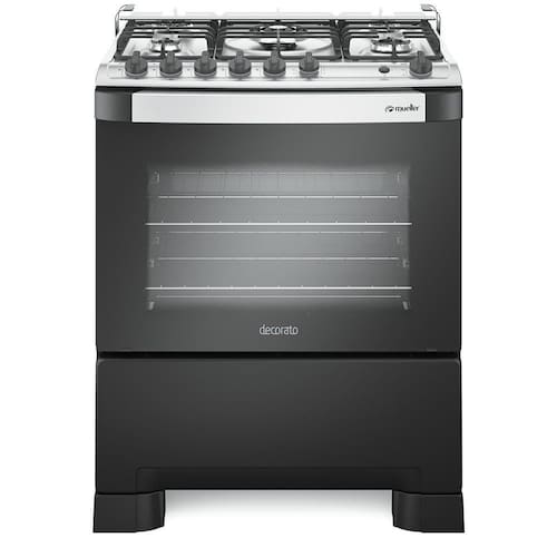 imagem-Fogão Mueller 5 bocas Decorato Preto Fosco - Bivolt