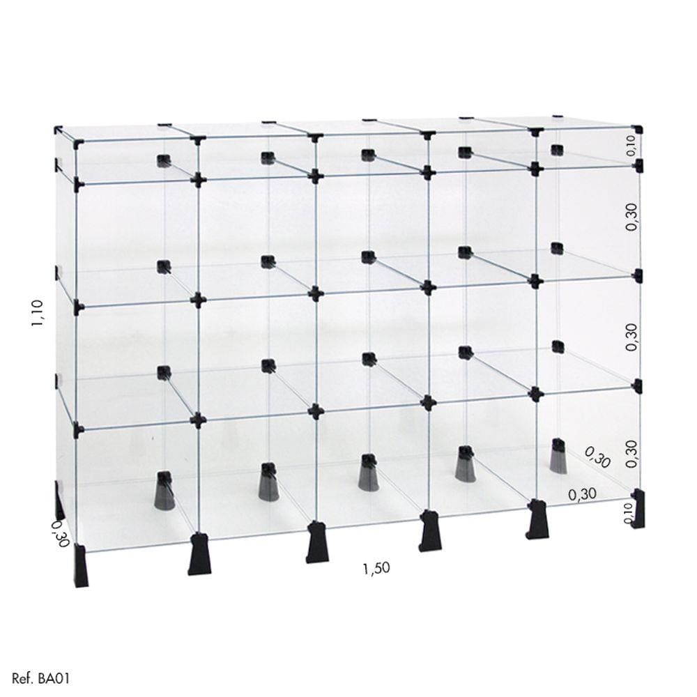 Balcão de Vidro com Porta Bijuterias - 1,50 x 1,10 x 0,30