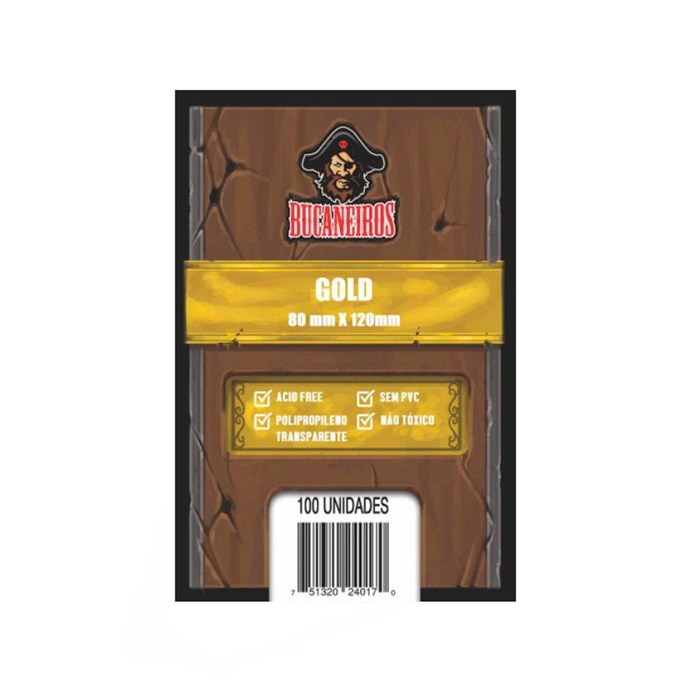 Sleeves Gold 80 X 120mm Bucaneiros 100 unidades