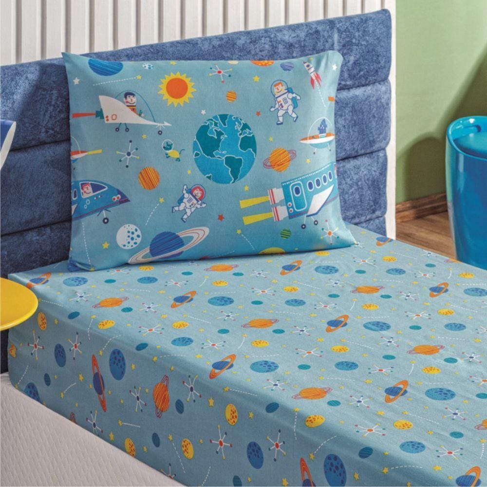 Jogo de Lençol Solteiro Spacial 2 Peças