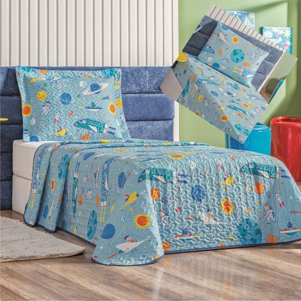 Jogo de Lençol Solteiro Spacial 3 Peças