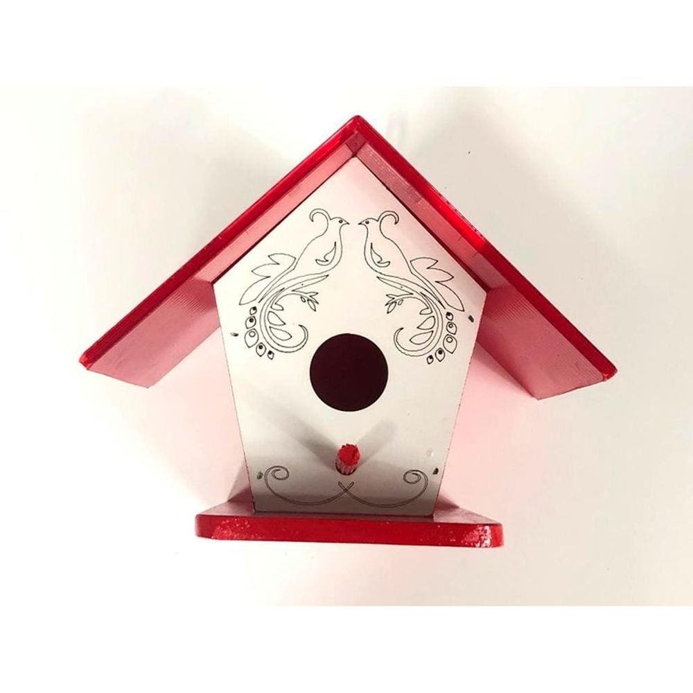 Casinha Telhado Acrílico Vermelho