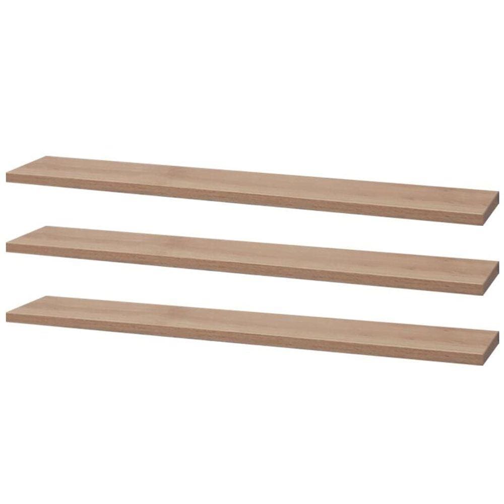 Kit 3 Prateleiras 50 x 20cm Carvalho Suporte Invisível