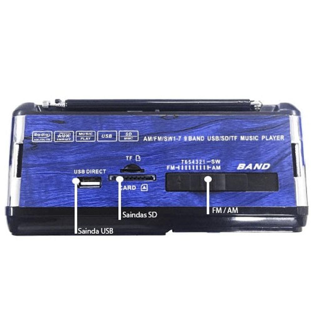 Rádio AM FM Retro SD/TF/USB Le-613