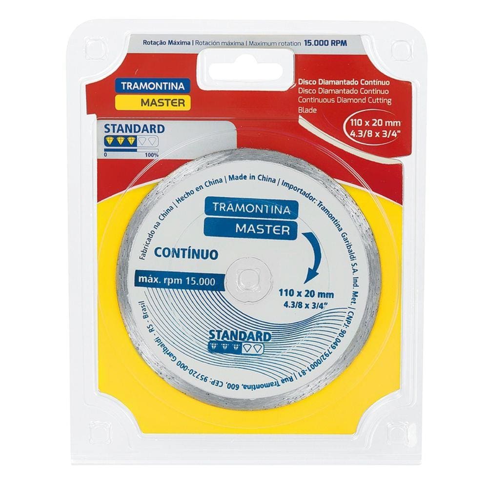 Disco de Corte Diamantado Contínuo 4.3/8” Tramontina Standard Tramontina