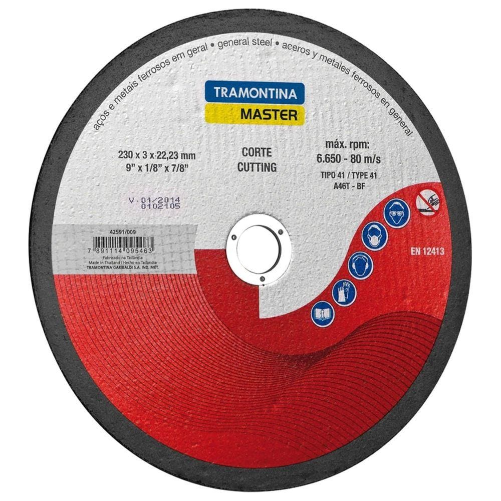 Disco de corte 9” Tramontina para Aços e Metais Tramontina