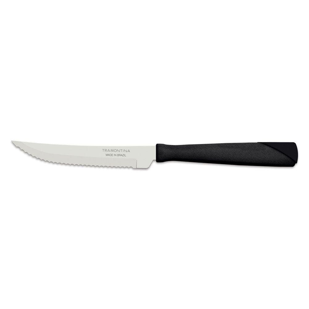 Faca para Churrasco Tramontina New Kolor com Lâmina em Aço Inox e Cabo de Polipropileno Preto 4" Tramontina
