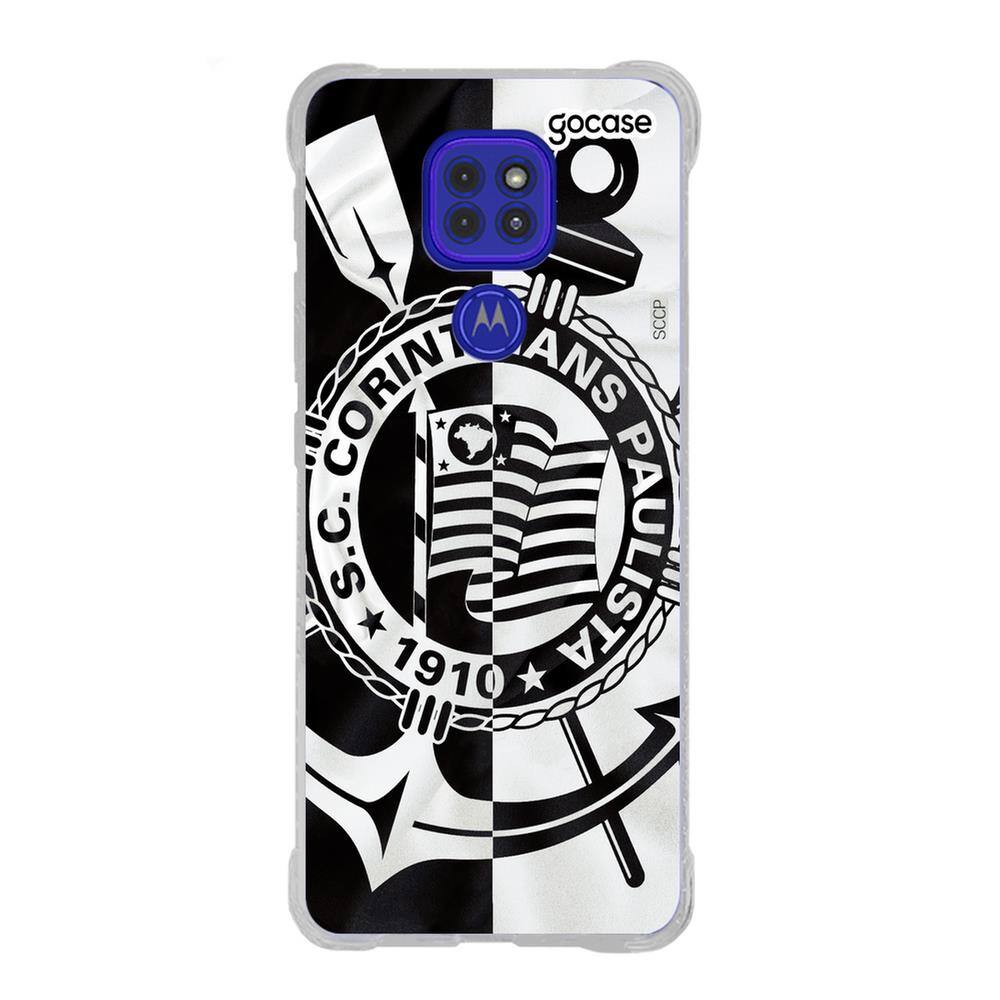 Capa Capinha Moto G8 G9 Play Plus One Fusion - Corinthians Black and White  | Extra