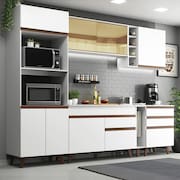 Cozinha Completa Madesa Reims 270001 com Armário e Balcão - Branco