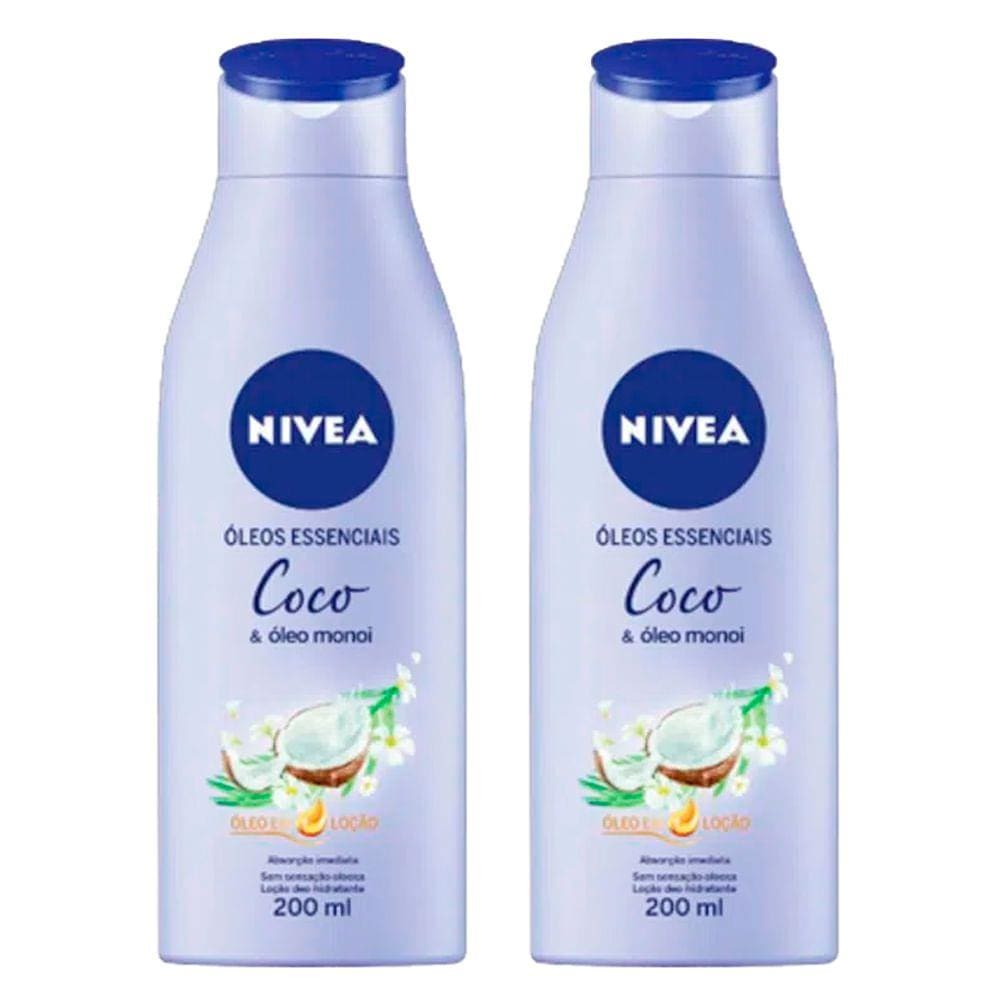 Kit Creme Hidratante Corporal Nívea Coco e Óleo Monoi 200ml - 2 Unidades
