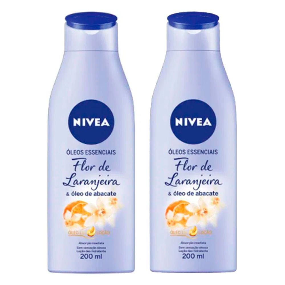 Kit Creme Hidratante Corporal Nívea Flor De Laranjeira e Óleo de Abacate 200ml - 2 Unidades