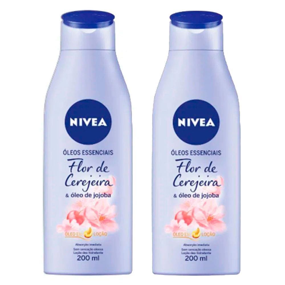 Kit Creme Hidratante Corporal Nivea Flor de Cerejeira e Óleo de Jojoba 200ml - 2 Unidades