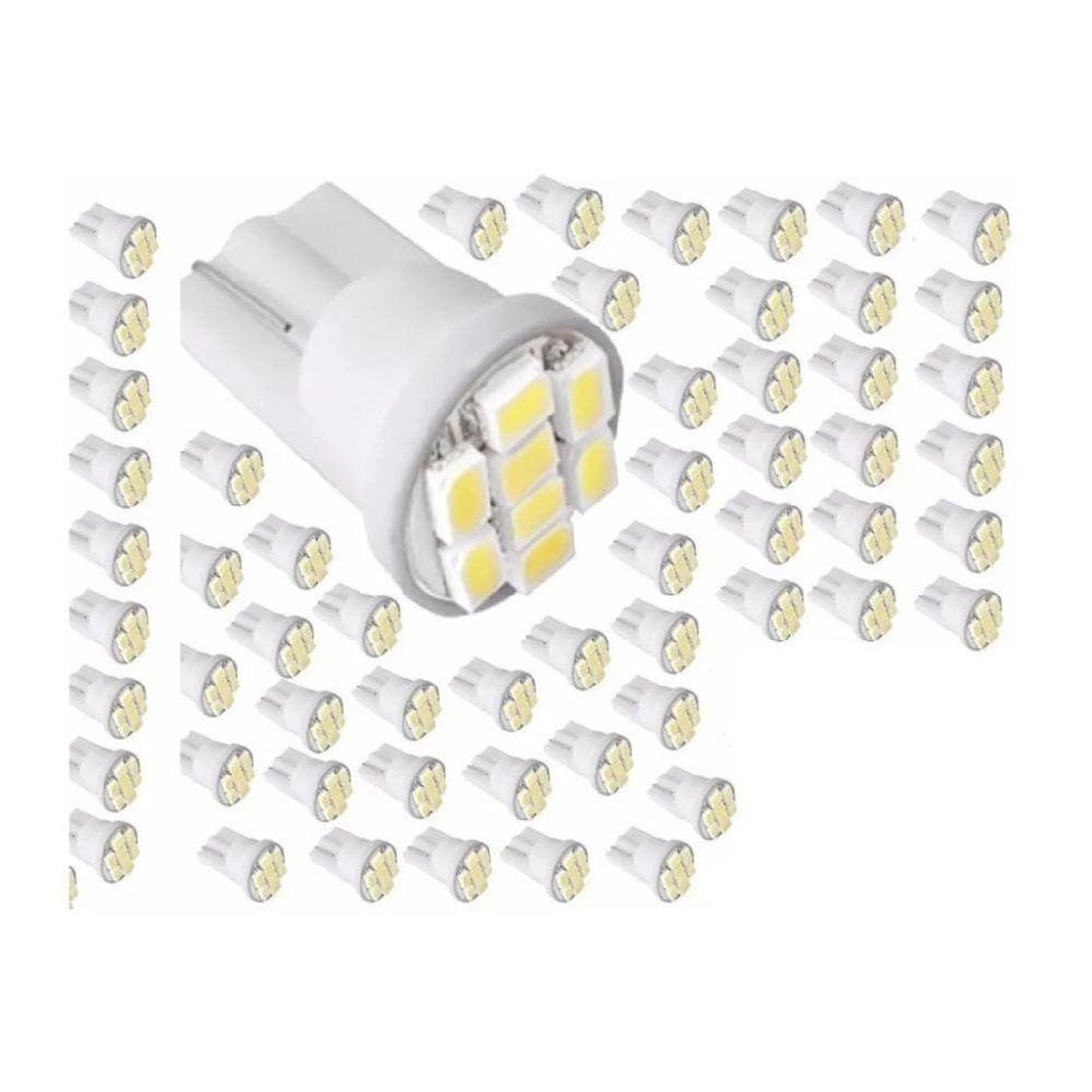 20 Lâmpada T10 8 Leds Smd Pingo Luz W5W 1026 Automotiva