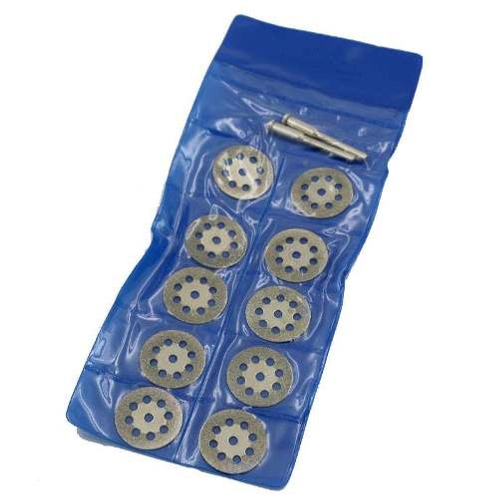 kit 10 Discos diamantados 22 mm serra corte desbaste polimento vidro marmore ceramica garrafa acessórios Micro Retifica
