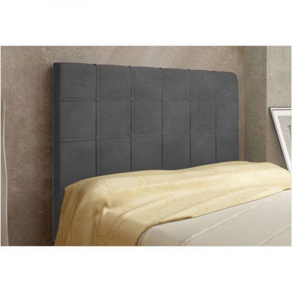 Cabeceira Veneza Cama Box Solteiro 100cm Cinza