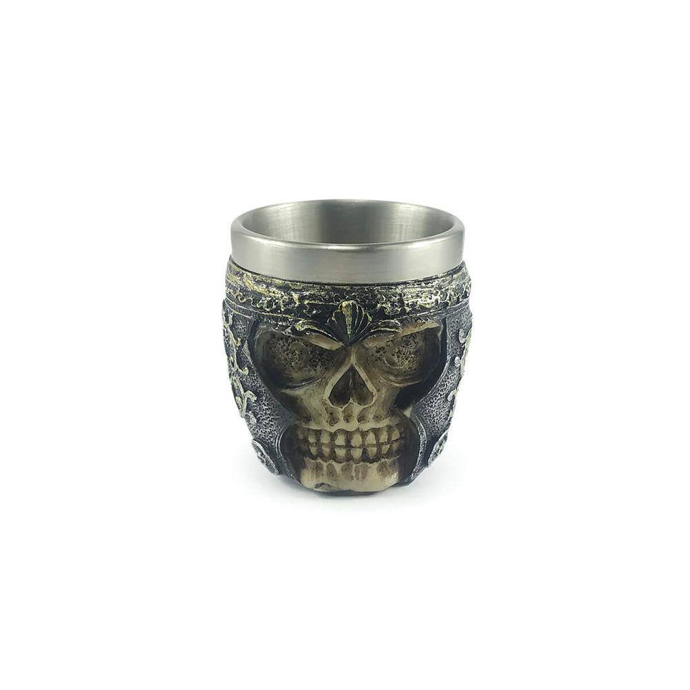 Copo Shot Decorativo Colecionável Medieval Caveira Guerreiro Viking Para Tequila Vodka Whisky