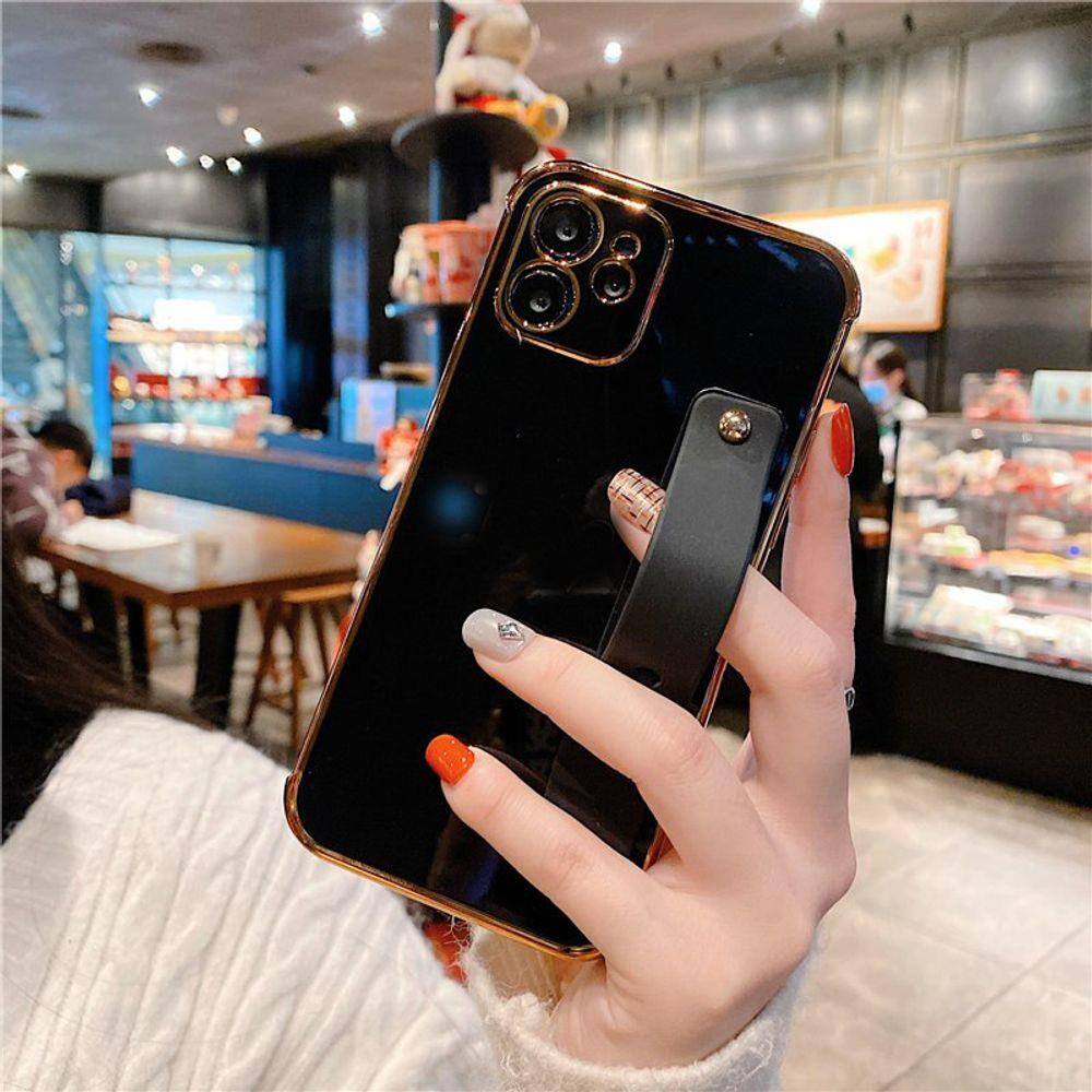 Capa Capinha iPhone11 + Película 9D / Silicone Com Suporte Dedo Atras Luxo  Premium / Preta | Extra