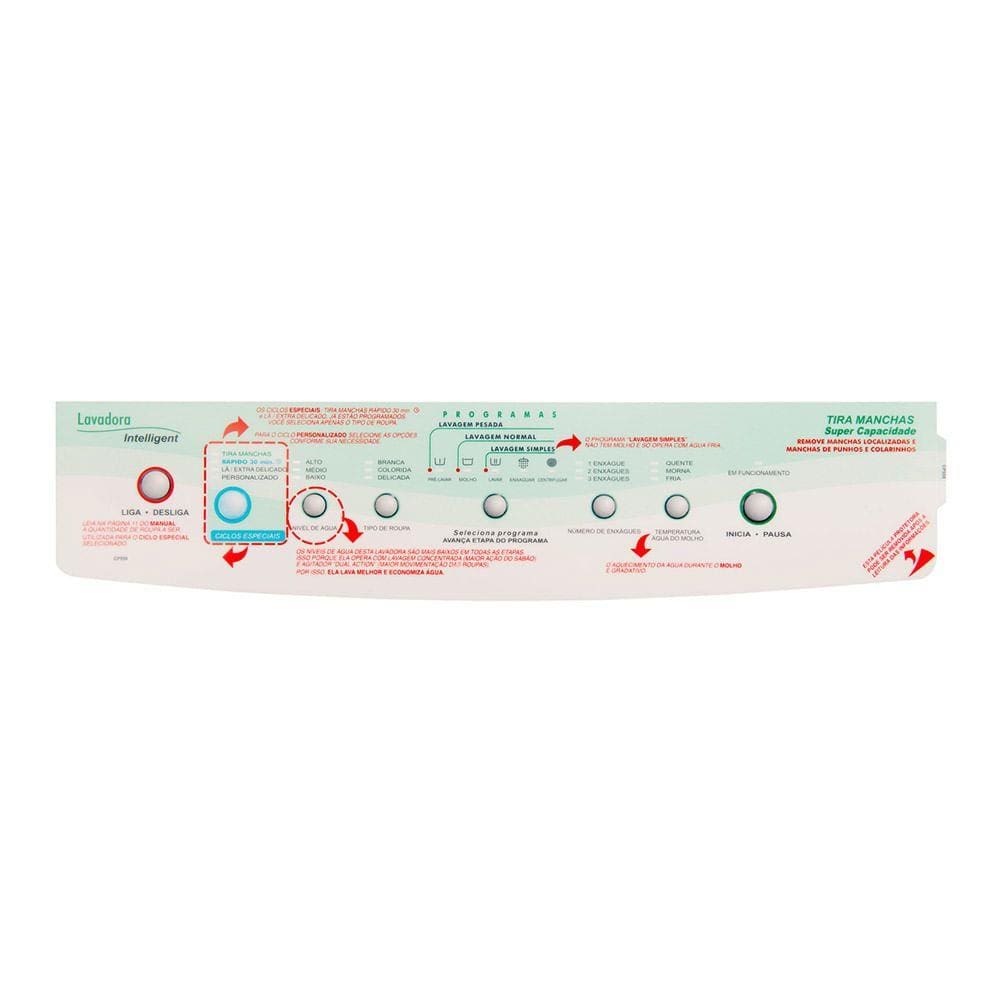 Painel Decorativo para Lavadora Brastemp BWT24/BWQ24B