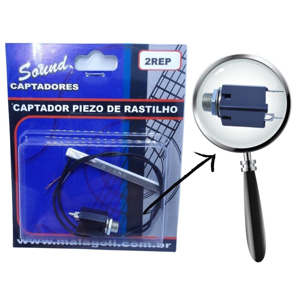 Captador Piezo Rastilho Violão Aço Malagoli 2Rep