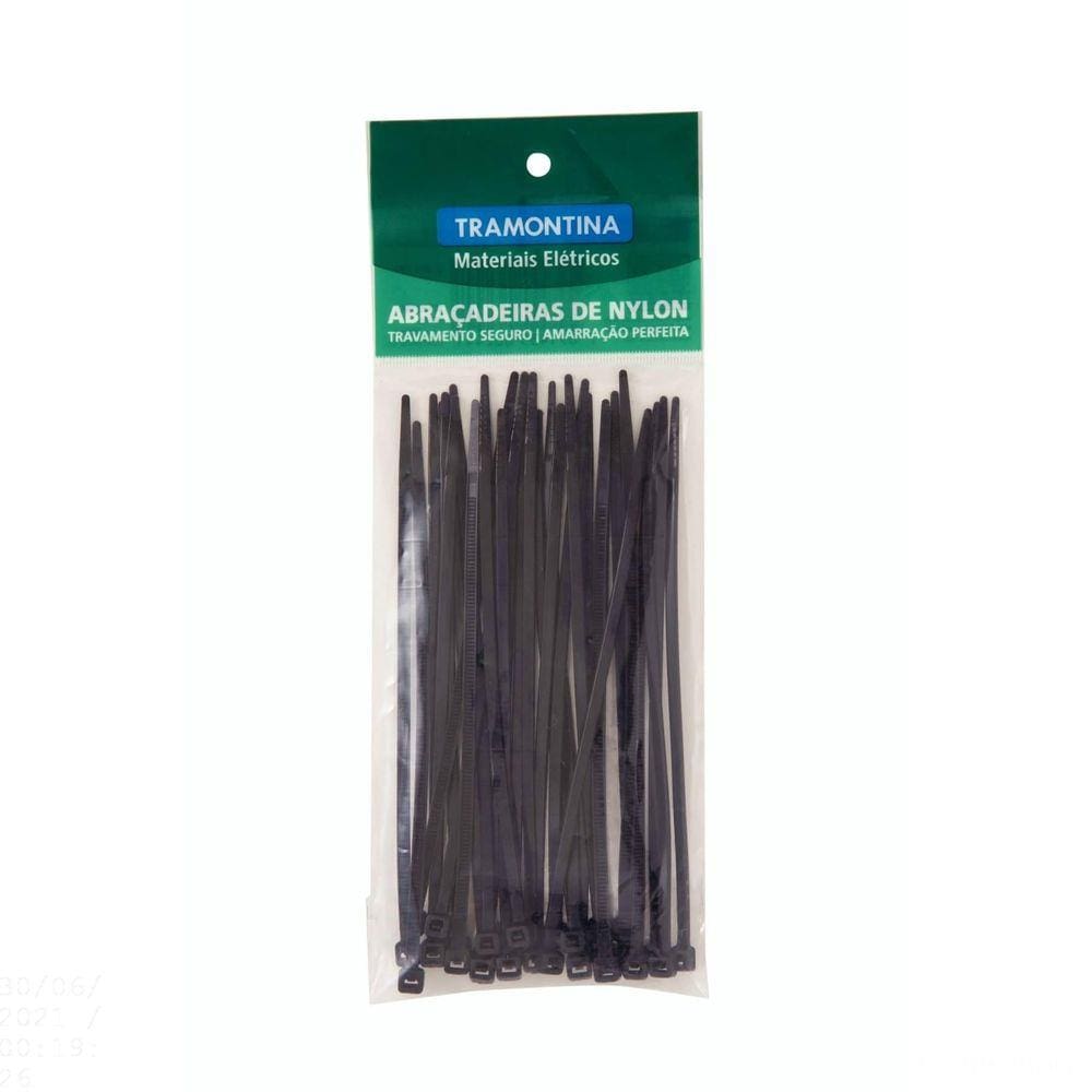Abraçadeira de Nylon 295x4,6 mm Tramontina Preta Tramontina