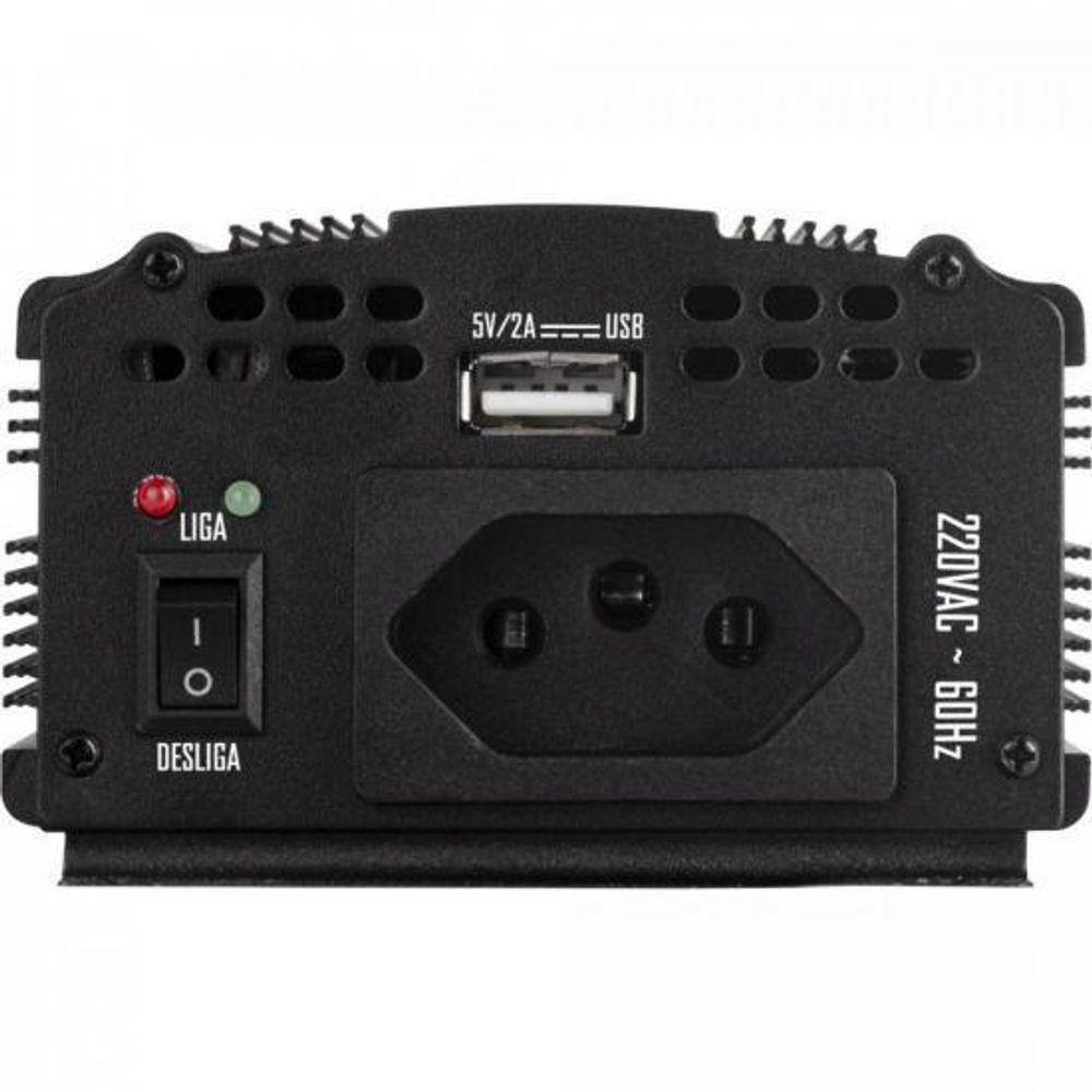 Inversor De Onda Modificada 300W 12Vdc/220V Usb Cinza Escuro