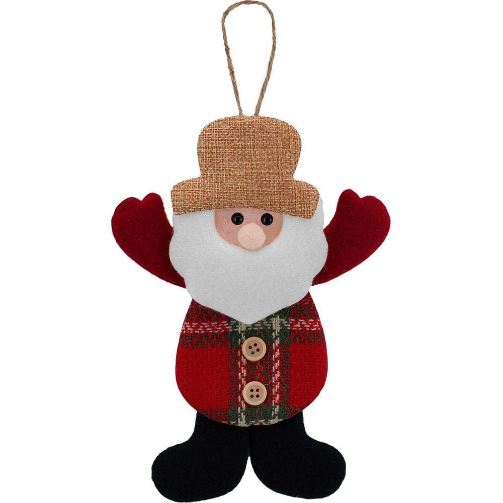 Enfeite Árvore Natal Pendente Tecido Papai Noel 1 Peça 20cm