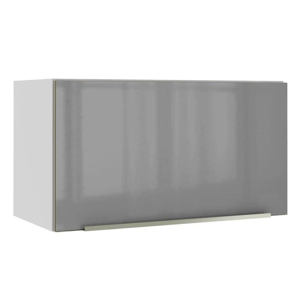 Armário Aéreo Lux 60cm 1 Porta Basculante Branco Cinza