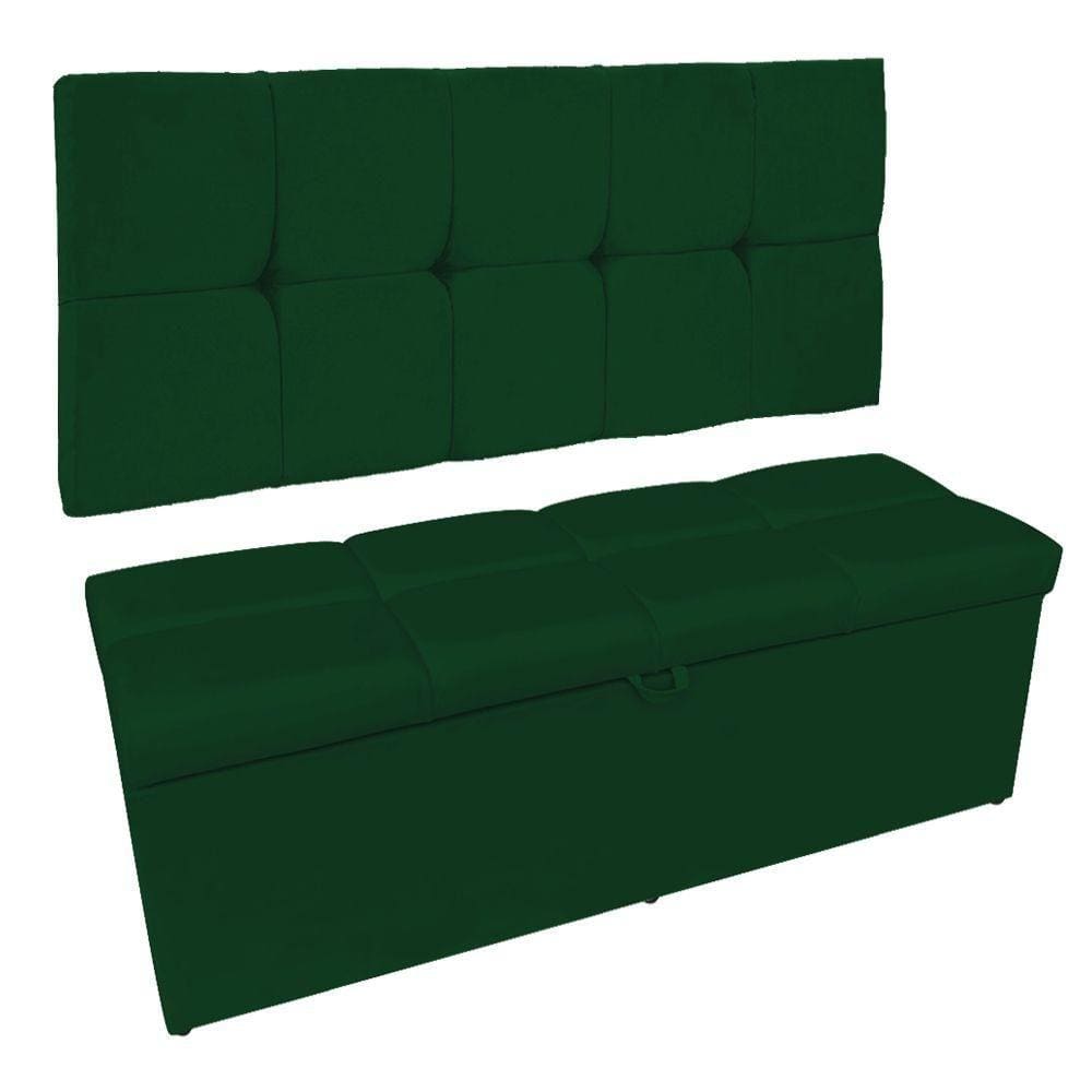 Kit Calçadeira Painel Nina 160cm Suede Verde