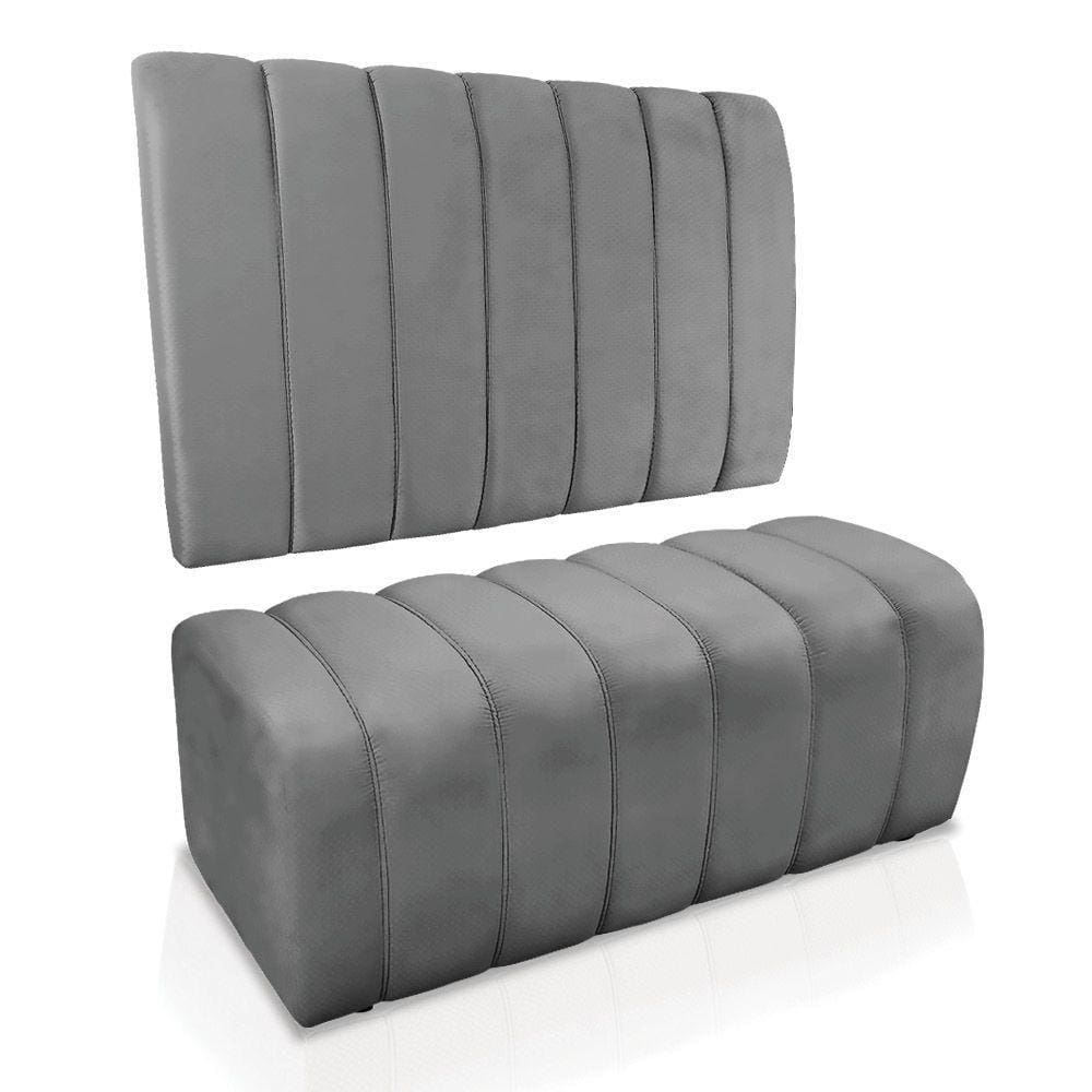 Kit Calçadeira Painel Olivia Solteiro 90cm Cinza