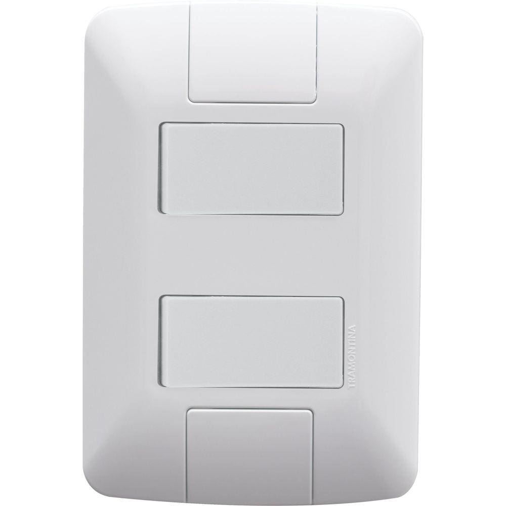 Conjunto 4x2 com 1 Interruptor Simples 6 A 250 V e 1 Interruptor 6 A 250 V Tramontina Aria Branco