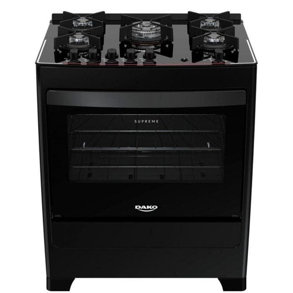 Cooktop Dako Supreme 5 Bocas Tripla Chama preto Extra
