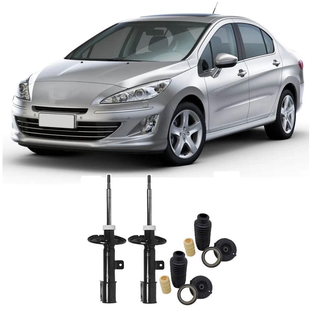 Amortecedor + Kit Batente Peugeot 408 Dianteiro 2010 Até 2019 O Par