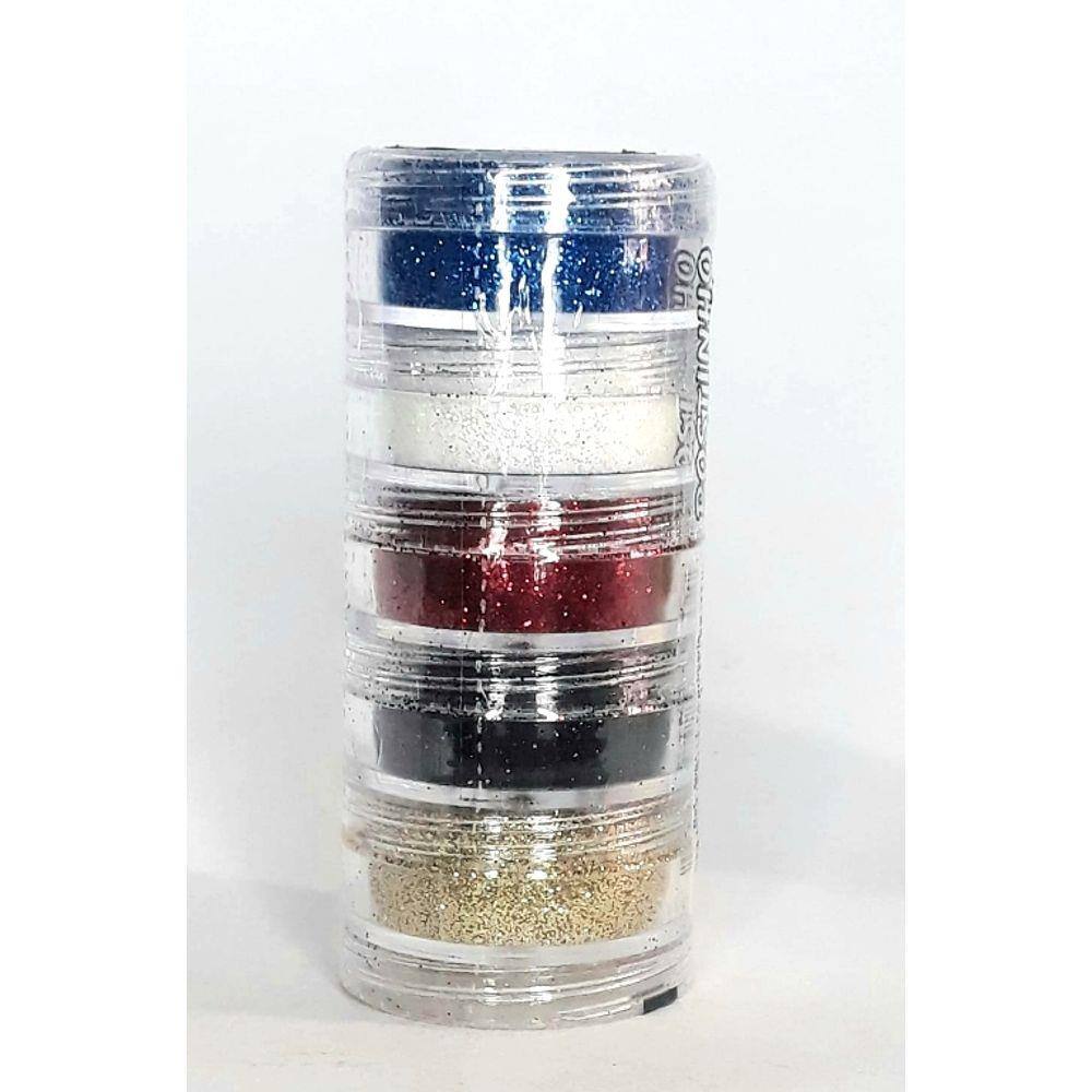 Gliter Pó Extra fino 5 cor Para Maquiagem, Cílios e Unhas