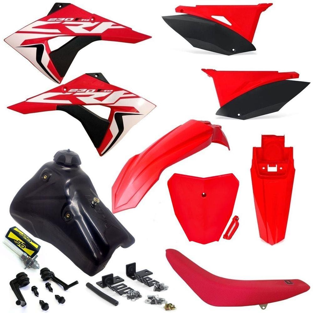Kit Plástico Elite Crf 230 Carenagem Tanque Torneira Number Next