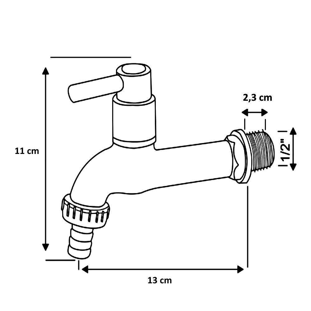 Torneira Para Jardim Tanque Metal Alavanca Cromada 1130 C72