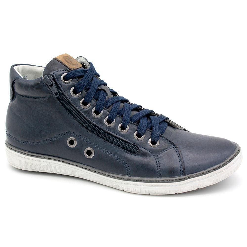 Sapatênis Masculino Cano Alto Couro Casual Conforto Leve