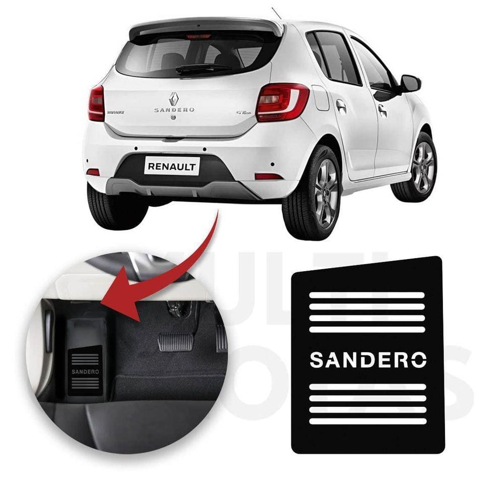 Descanso Pé Renault Sandero 2014 A 2021 Aço Escovado Preto