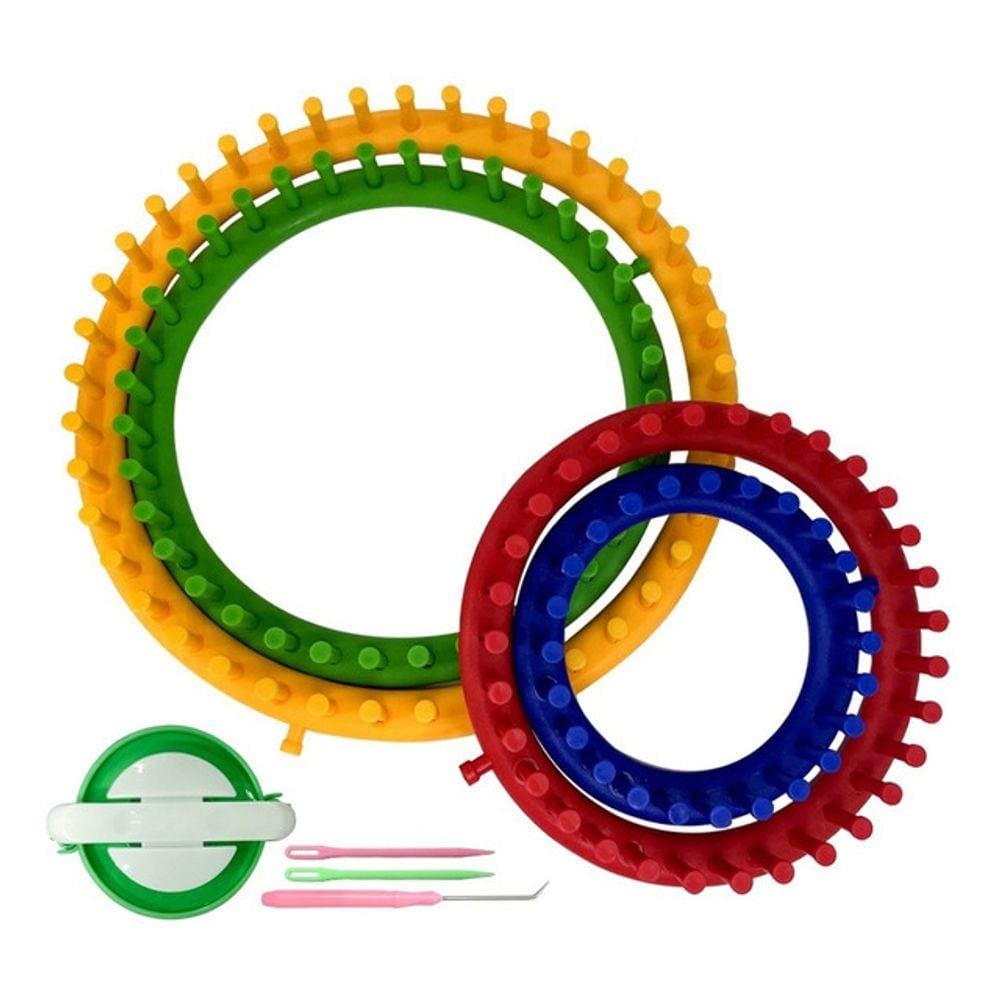 Tear Manual Circular Tricô Crochê Amigurumi Kit Com 4 Teares