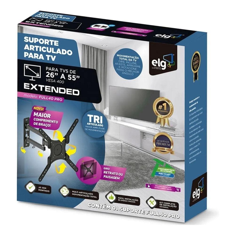 Suporte Elg Multi Articulado Giratório Tv/Monitor Full40Pro