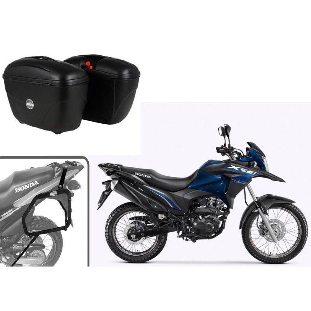 Kit Bau Lateral Givi E21N+Suporte Scam Spto102 P Honda Cb500