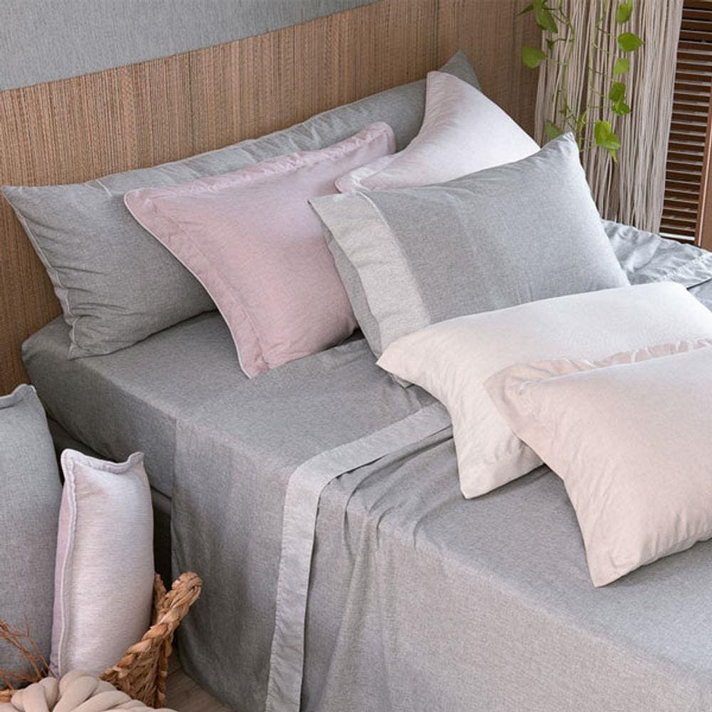 Jogo de Lençol Casal 4 Peças Riviera Lavive Cinza Urano